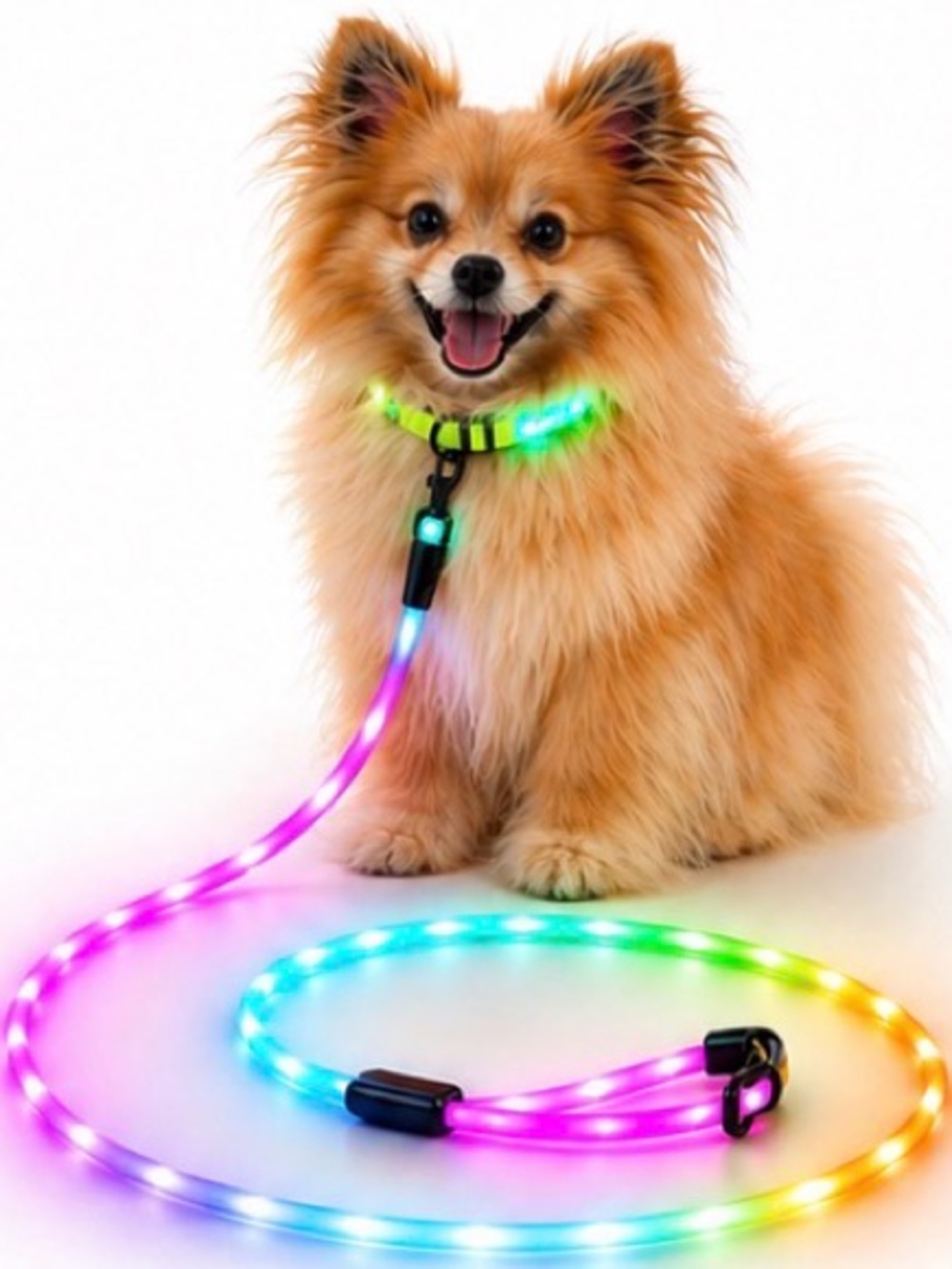 New LED Dog Leash 5FT USB Rechargeable Glow Light Up Leash Night Safety 16 modes